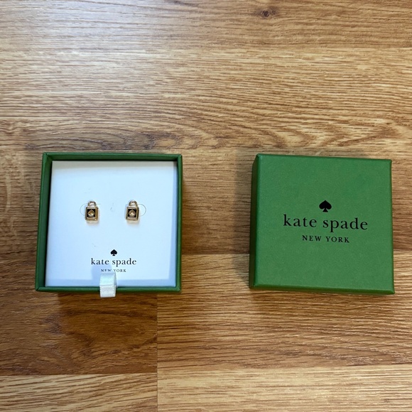 Kate Spade Lock And Spade Enamel Stud earrings - Picture 2 of 10